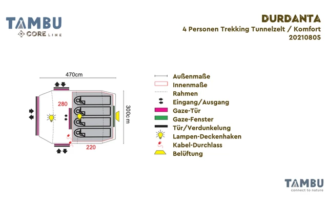 Tambu Durdanta Komfort 4 Personen Trekking Tunnelzelt Braun 3 Tambu Durdanta Komfort 4 Personen Trekking Tunnelzelt Braun