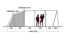 Outwell Hayward Lake 6ATC Aufblasbares Tunnelzelt 6 Personen -Outwell || High Peak || Robens Verkaufsgeschäft 789692 5207240