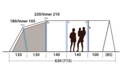 Outwell Hayward Lake 5ATC Aufblasbares Tunnelzelt 5 Personen -Outwell || High Peak || Robens Verkaufsgeschäft 789713 5206553
